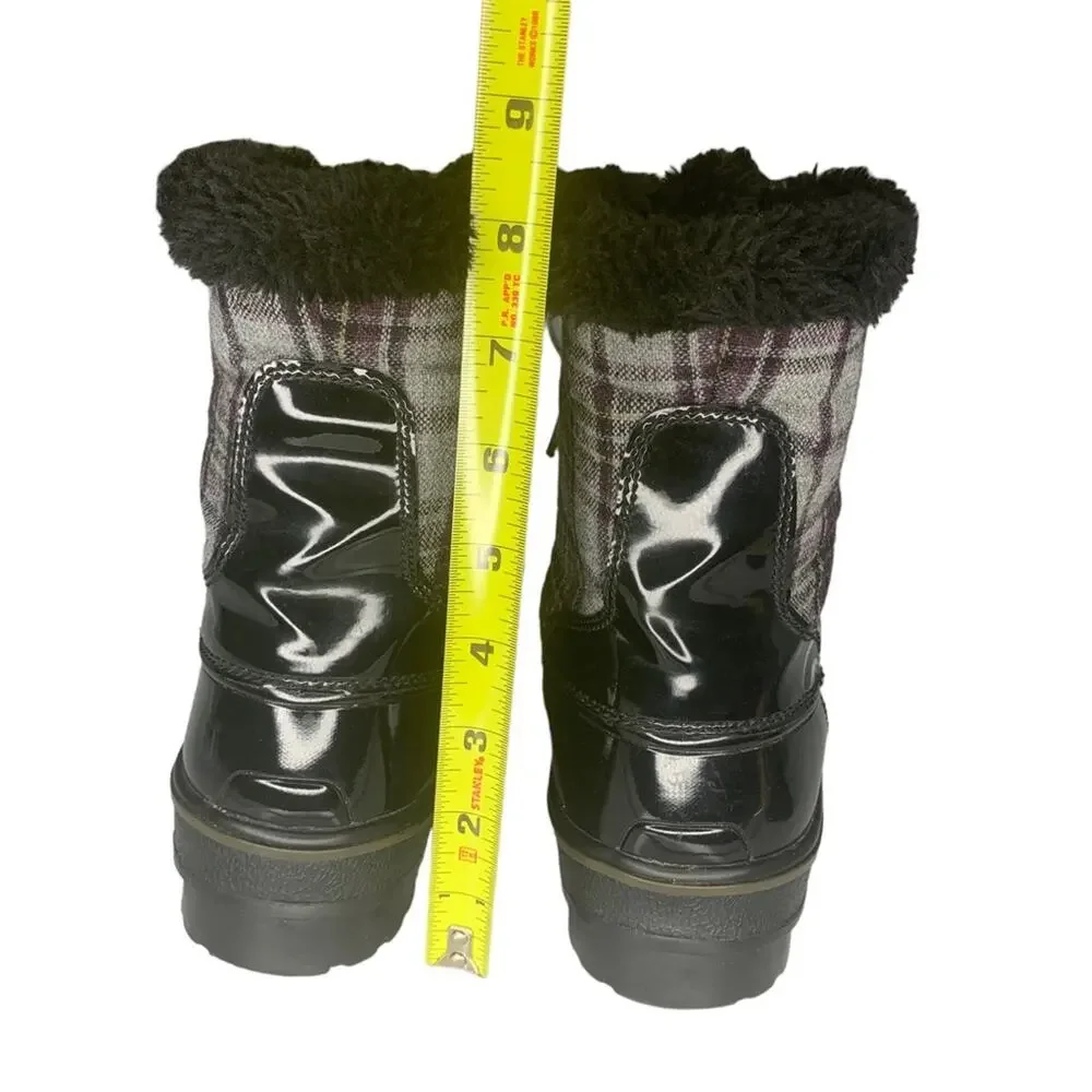 Bass Heritage Collection Winter Snowbird Boots Black Gray Purple Plaid S… - Picture 11 of 16
